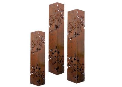 China Custom Size Rusted Metal Art Garden Corten Steel Lantern for sale