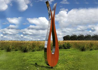 China Outdoor Modern Corten and Stainless Steel Sculpture Abstract Style for sale