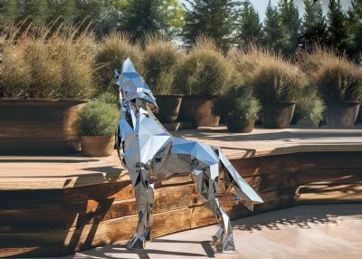 China Modern Garden Decoration Large Stainless Steel Wolf Sculpture for sale