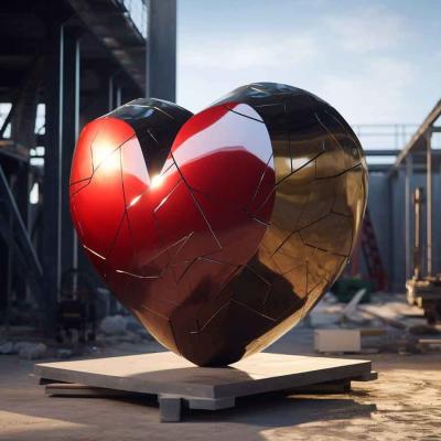 China Outdoor  Heart Stainless Steel Sculpture Urban Decoration Abstract for sale