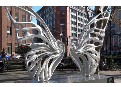 China Large Public Art Outdoor Metal Butterfly Sculpture For Urban Landscape for sale