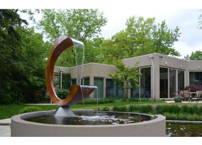 China Modern Outdoor Rusty Corten Steel Garden Water Feature for sale