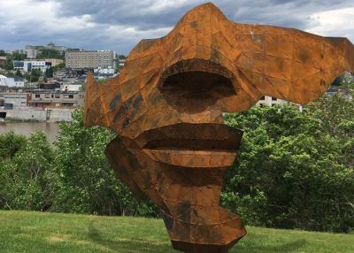 China Outdoor Rusty Corten Steel Face Sculpture For Landscape for sale