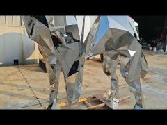 Garden Decoration Stainless steel wolf sculpture