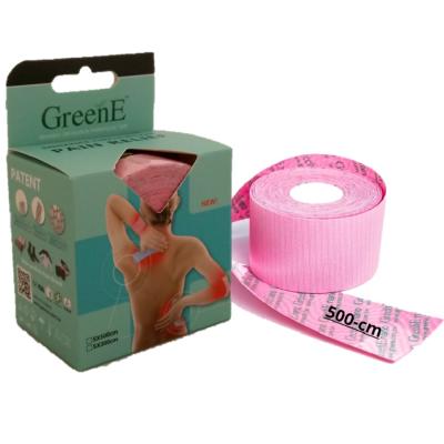 China GreenE Breathable Pain Relief Tape, Kinesiology, 5.0-M Volume-Roll, True-Therapeutic, Bio-F-IR+MPF-tech (Pink, 5x500-cm) for sale