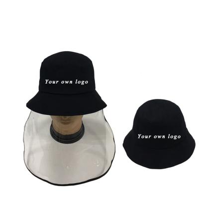 China COMMON Get Free Sample Mens Folding Bucket Hat Sun Protection Hat With PVC Mask Bucket Hat for sale