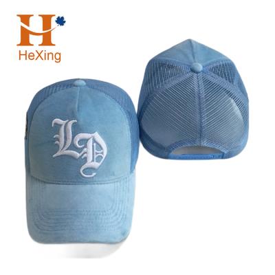 China JOINT Gorras Mesh Trucker Caps Hat Supplier Embroidery Logo 5 Panel Velvet for sale