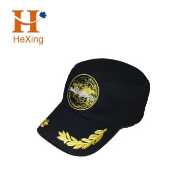 China JOINT Custom Military Style Caps Embroidery Flat Surface Curved Peaked Army Hats for sale