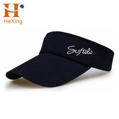 China Striped 100% Summer Sunshade Custom Cotton Embroidery Logo Sun Visor Hat for sale