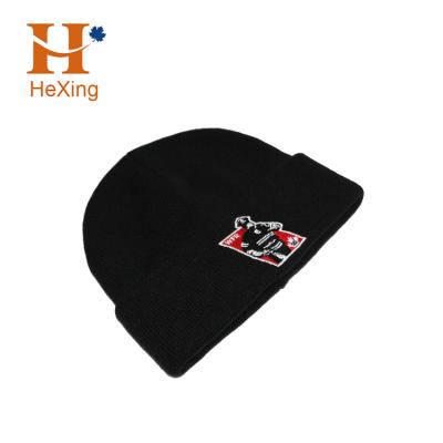 China Free Sample COMMON Beanie Hat Wholesale Cuffed Winter Knit Beanies Black for sale