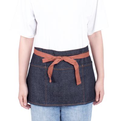 China European Kefei half waist apron, denim apron, bartender apron with 3 pockets for sale