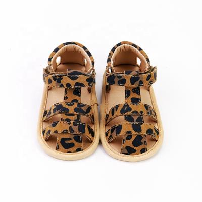 China Wholesale Flat Baby Leopard Print Baby Sandals Toddler Kids Girls Summer Spring Moccasins Sandals Shoes for sale