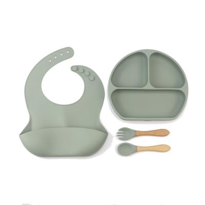 China Wholesale Bpa Free Baby Feeding Set Soft Spoon Bpa Free Silicone Baby Bib With Bowl Baby Feeding Set for sale