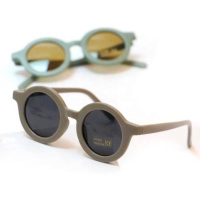 China Fashion Sunglasses Children Sunglasses New Frosted Round Glass Baby Boy Girls Anti-ultraviolet Sun Glasses for sale