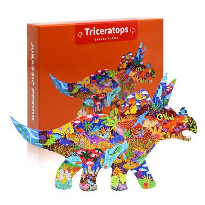 China Big Pieces Safety Eco - Friendly Kids Puzzle Educational Dinosaur Puzzle Jigsaw Triceratops Dinosaur for sale