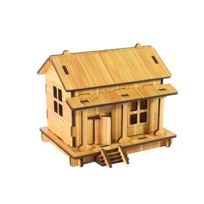 China Eco-friendly 3D small house puzzle for kids kid educational 3d puzzle toys diy 3d puzzle for sale