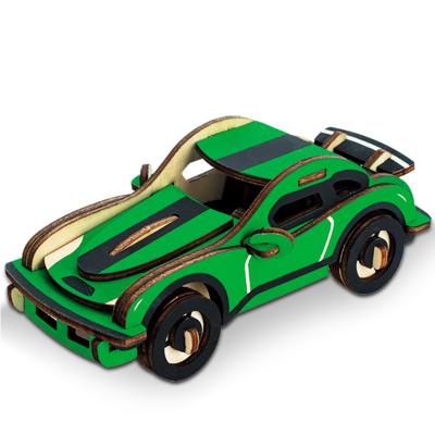 China Cartoon Toy High Quality Racing Cars Toys Puzzle For Children Educational Toys Puzzle Children 3D Wooden Jigsaw Models for sale