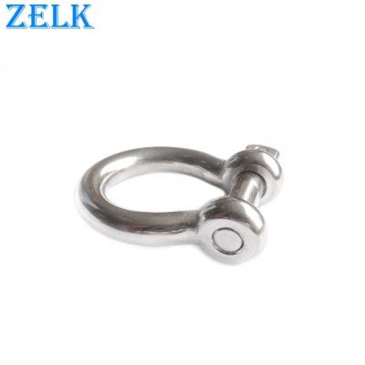 China Heavy Industry AISI304 316 High Polished European Type Stainless Steel Bow Shackle for sale