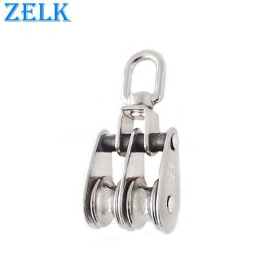 China Hotels Stainless Steel Swivel Pulley Double Block Pulley for sale