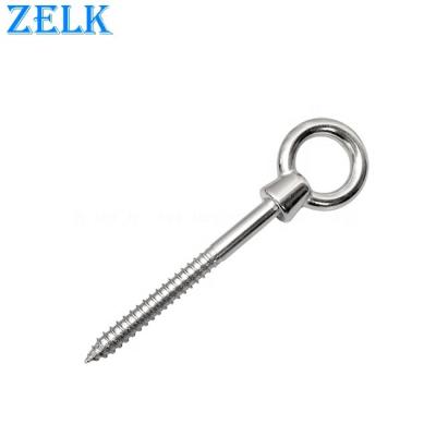 China Round Screw SUS304 316 Stainless Steel Rigging Eye Bolt With Wood Screw for sale