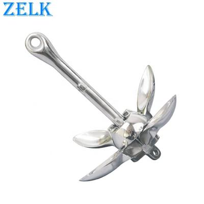 China Marine Hardware Marine Mirror Polished Stainless Steel AISI316 Grapple Anchor for sale