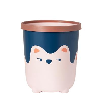 China Ring Paper Basket Kitchen Toilet Living Room Trash Bin Uncorked Bear Bin Simple Creative Viable Nice Household Large for sale