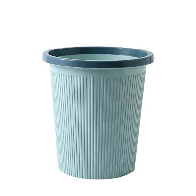 China Viable Circular Lined Household Kitchen Living Room Plastic Lidless Ring Trash Can Toilet for sale