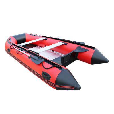 China New Style Water Entertainment Durable 1.2mm PVC 4 Person Hot Saling Inflatable Canoe V Shape Fishing Rowing Boat for sale