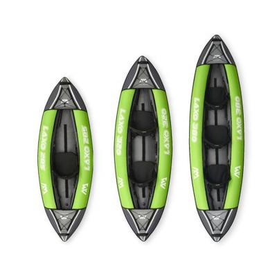 China Water Sports Entertainment PVC Drop Stitch Inflatable Kayak 3 Person Fishing Kayak For Wholesale for sale