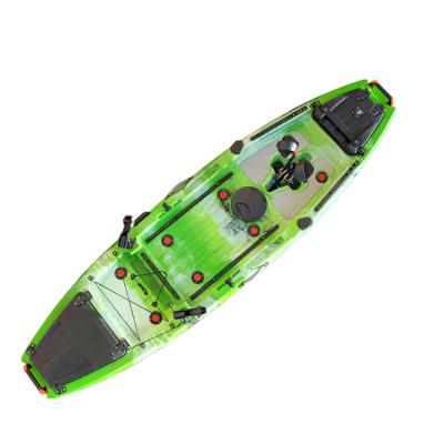 China Tourism Fishing Rowing China Supplier LLDPE Single Person Fishing Boat Guided Pedal Kayak Canoe 10ft For Adults for sale