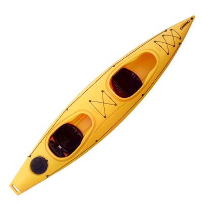 China Fishing Touring Rowing Nice Shape Sit-in Kayak Plastic Craft Guided Cool Ocean Waters For 2 Person Maker for sale