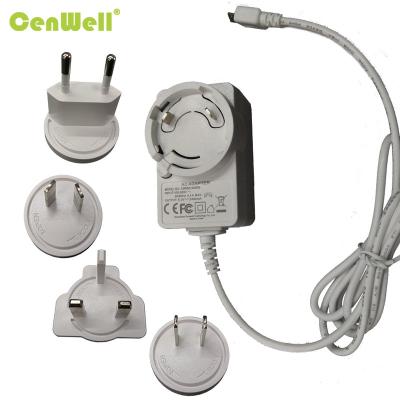 China 5v2.5a Power Adapter Battery Charger Plugs CB CE FCC Interchangeable 5v2a 12v1a 9v1a White CW0502500RE CW0502500RE for sale