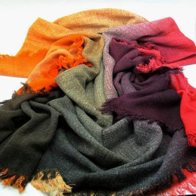 China New Arrival Pure Wool Hand Made Extra Size Jet Printed Ombre Pashmina Shawls Pashmina Scarf Custom Cashmere for sale