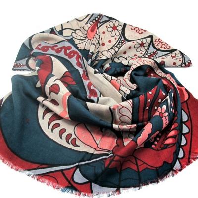 China Wholesale Soft Smooth Feeling Custom Design Printed Fashion Pashmina Scarf Custom For Women Pashmina Scarf Cashmere for sale