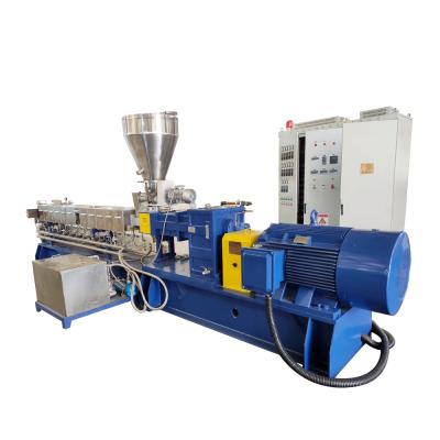 China Speed ​​RPM High Torque Output Capacity Pellets Productivity Plastic Pellets Production Line Twin Screw Extruder With D Type Gearbox for sale