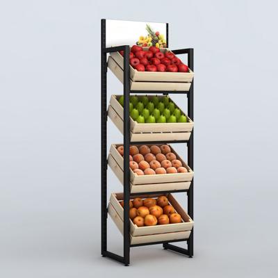 China Super Grocery Market Mall Heavy Duty Grocery Fruit Vegetable Shopping Rack for sale