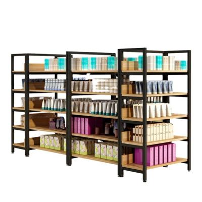 China Shopping Mall Double Sided Strong Structure Good Quality Free Standing Shelving Display for sale