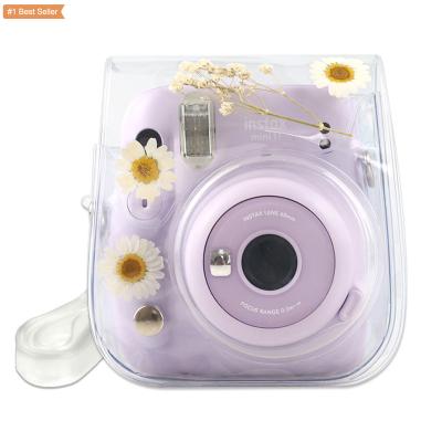 China Leather Transparent Camera Bag Glitter Decoration Mini Camera Case PU PVC 11 for sale