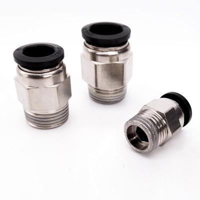 China Brass PC6 PC8 PC12 Pneumatic Tube Pipe Fittings Straight Through Tube Fitting Joint for sale