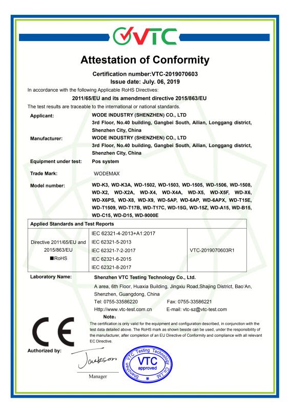 RoHS - Wode Industry(Shenzhen) Co., Ltd.