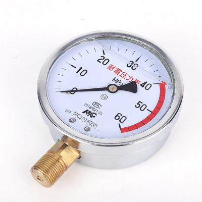 China YN-100 Seismic Pressure Gauge Stainless Steel Negative Pressure Gauge for sale