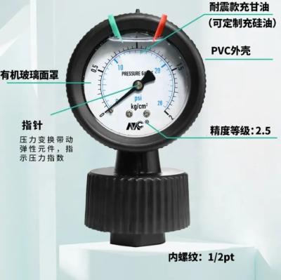 China CHINA OEM Mc Pp-60 Diaphragm Stainless Steel Aseismic Pressure Gauge for sale