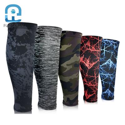 China Shin Protector Sports Basketball Elastic Knee Braces and Support Compression Leg Sleeve Shin Guard Sleeves for sale