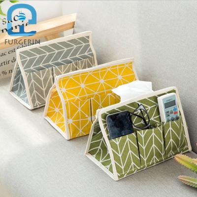 China Durable Fabric Storage Boxes Foldable Stackable Canvas Cloth Box Durable Desktop Storage Box For Home/Office for sale