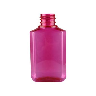 China BEAUTY PACKAGING 60ml Empty PET Packaging Sanitizer Bottles Red Transparent Plastic Octagon Shaped for sale