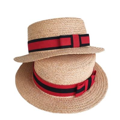 China CUSTOM image good quality girl pirates mannequin sun shading designer beach wide flat brim straw hat top straw hats for women straw for sale