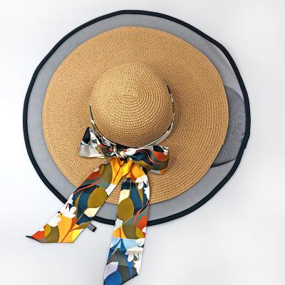 China Picture Supplier Stylish Outdoor Foldable Beach Around Big Wide Brim Spring Plain Summer Floppy Hats For Women 2022 With Design for sale