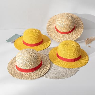 China Dropshipping Picture Hat UPF 50 Purchase UPF 50 Red One Piece Baby Monkey D Summer Natural Sun Hats Men Luffy Straw Hats for sale