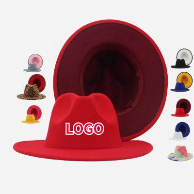 China xxl 100 l s DROPSHIPPING 100% fashion ladies spill off Australian fleece wool PANAMA TWO TONE dress Muslim men felt felt hat hat for sale