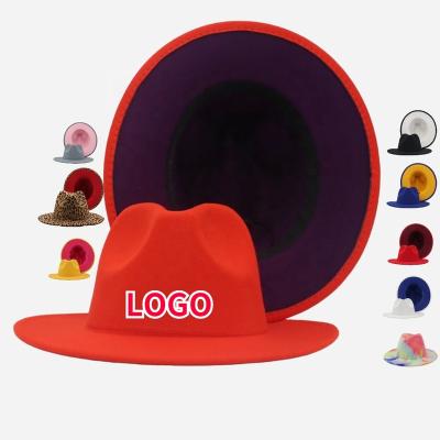 China 2022 Fashion Spring Digital REAL Cashmere Print Women's WOOL Red Wool Felt Hat Bases Designer Floppy Brim Hats FOR LADIES for sale